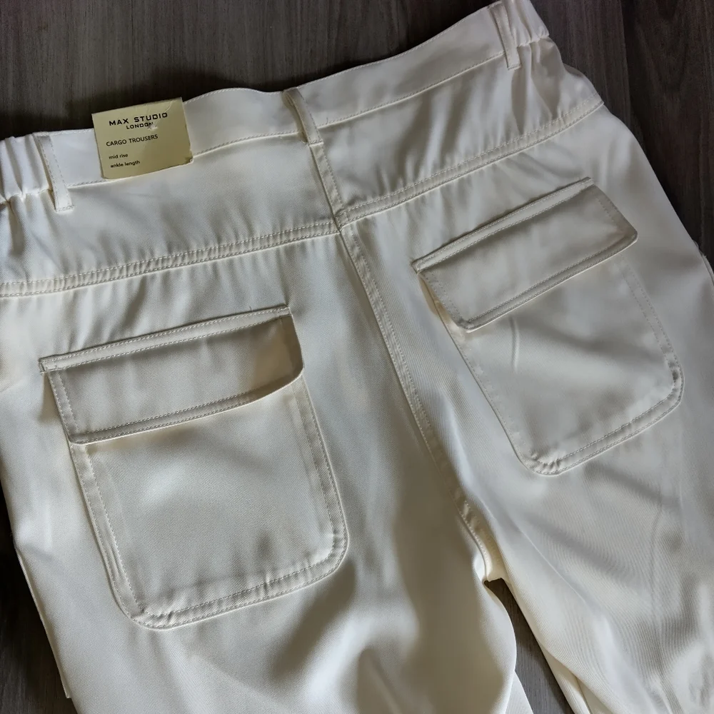 Max Studio London Ivory Cargo Pants - Picture 8 of 12